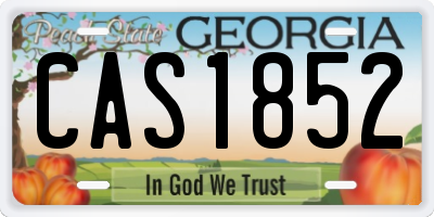 GA license plate CAS1852