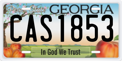 GA license plate CAS1853