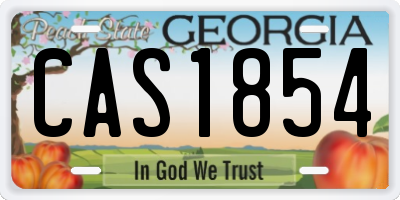 GA license plate CAS1854
