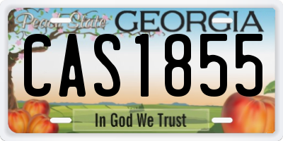 GA license plate CAS1855