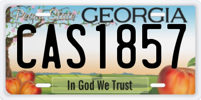 GA license plate CAS1857