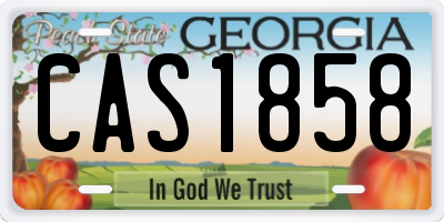 GA license plate CAS1858