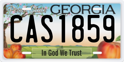GA license plate CAS1859