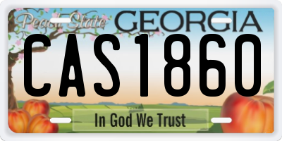 GA license plate CAS1860