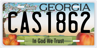 GA license plate CAS1862