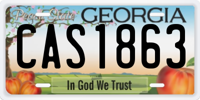 GA license plate CAS1863