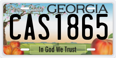 GA license plate CAS1865