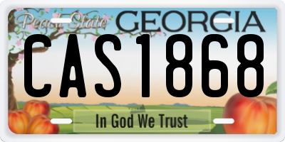 GA license plate CAS1868