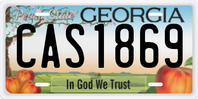 GA license plate CAS1869