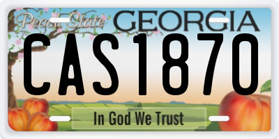 GA license plate CAS1870