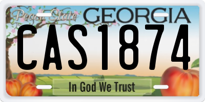 GA license plate CAS1874