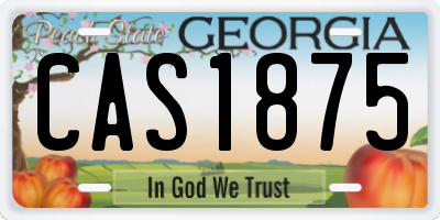 GA license plate CAS1875