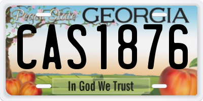 GA license plate CAS1876