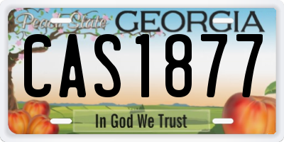 GA license plate CAS1877