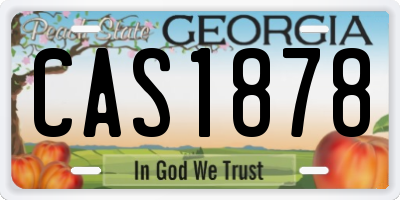 GA license plate CAS1878