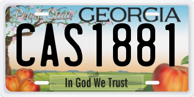 GA license plate CAS1881