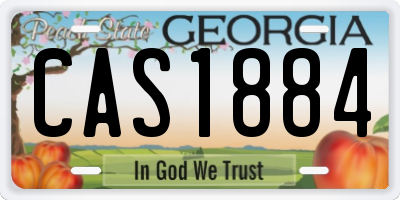 GA license plate CAS1884