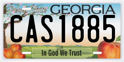 GA license plate CAS1885