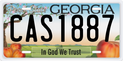 GA license plate CAS1887