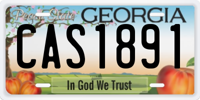 GA license plate CAS1891