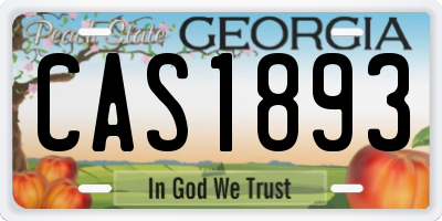 GA license plate CAS1893