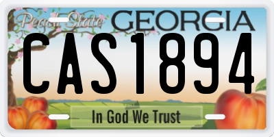 GA license plate CAS1894