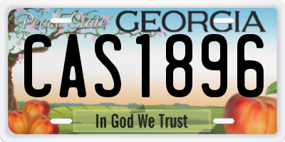 GA license plate CAS1896