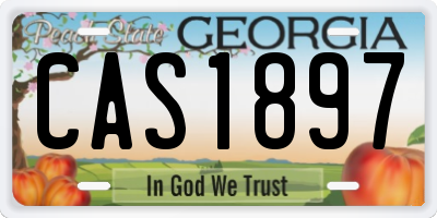 GA license plate CAS1897