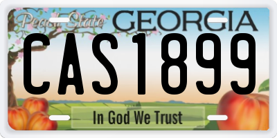 GA license plate CAS1899