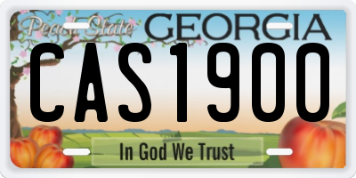 GA license plate CAS1900