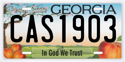 GA license plate CAS1903