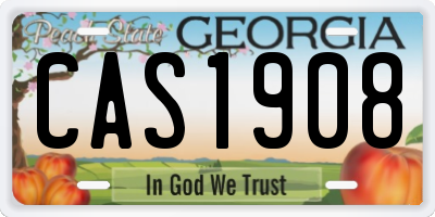GA license plate CAS1908