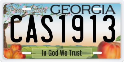 GA license plate CAS1913