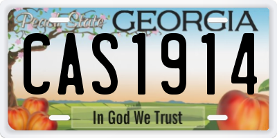 GA license plate CAS1914