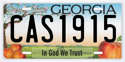 GA license plate CAS1915