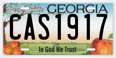 GA license plate CAS1917