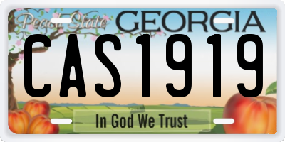 GA license plate CAS1919