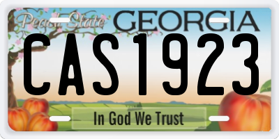 GA license plate CAS1923
