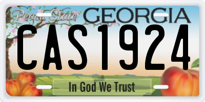 GA license plate CAS1924