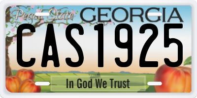 GA license plate CAS1925