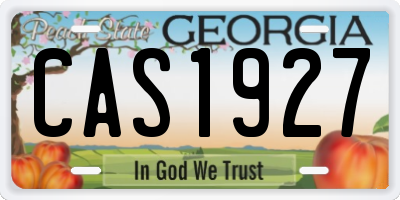 GA license plate CAS1927