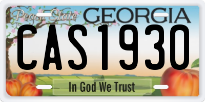 GA license plate CAS1930