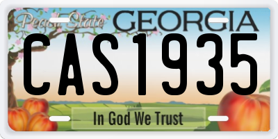 GA license plate CAS1935