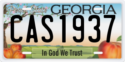 GA license plate CAS1937