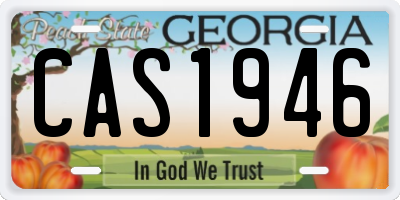 GA license plate CAS1946