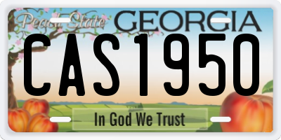 GA license plate CAS1950