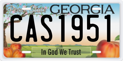 GA license plate CAS1951