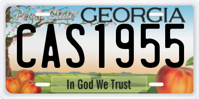 GA license plate CAS1955