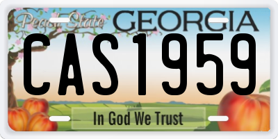 GA license plate CAS1959