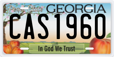 GA license plate CAS1960